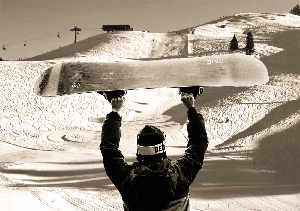 back on the snowboard