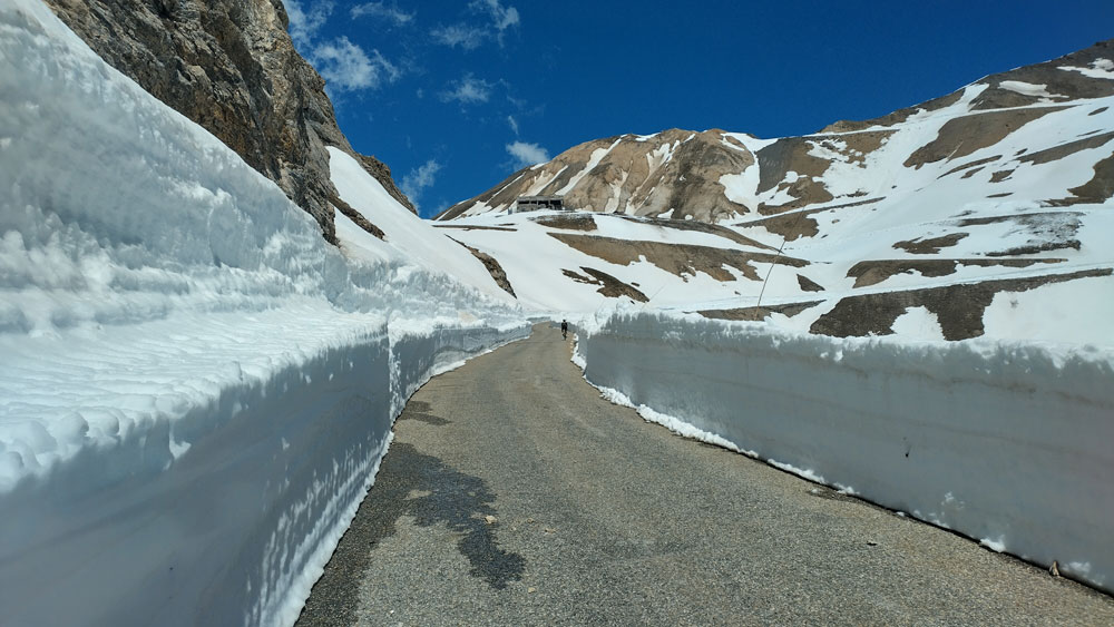 Cycling the Col du Galibier before it is officially open