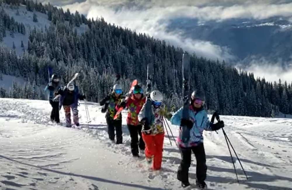 women in powder